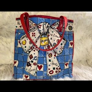 Blue and Red Brighton tote bag